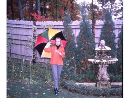 3D Realist Stereo Glamour Slide - Colorful Umbrella - Original Kodachrome - vintage Online Hot Sale