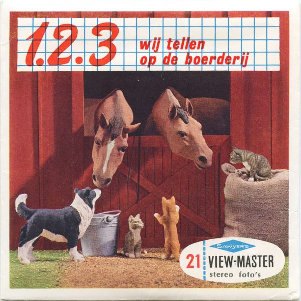 1.2.3 Wij Tellen op de Boerderij - View-Master 3 Reel Packet - 1962 - vintage - B412N-BS6 Fashion