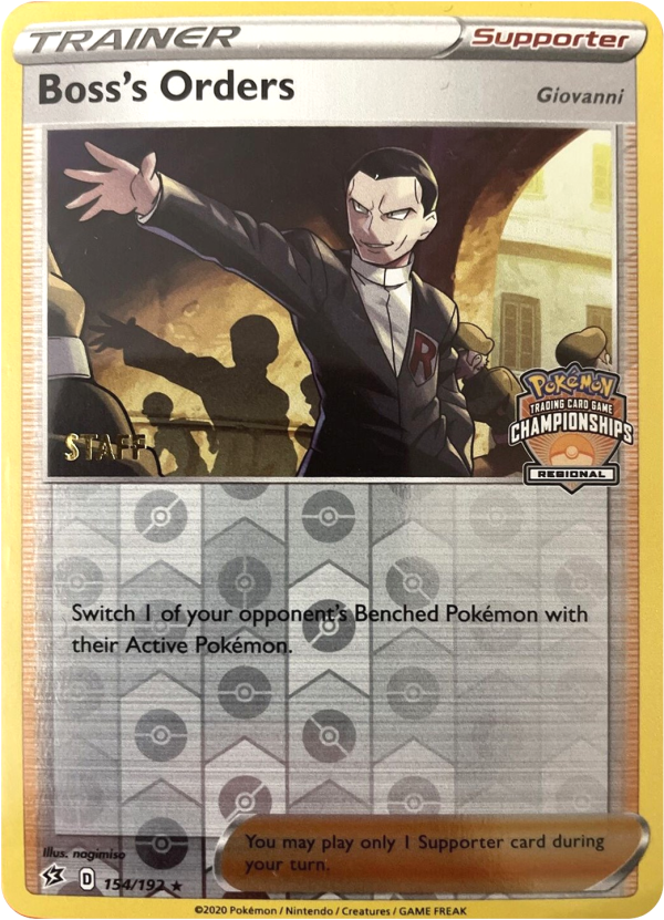 Boss s Orders (154 192) (Staff Regional Championships) [League & Championship Cards] Cheap